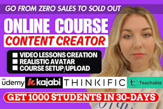 create online course content kajabi thinkific website, udemy coaching program