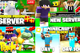 design a professional 3d minecraft thumbnail high CTR eye catching design