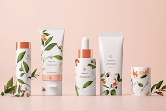 create elegant cosmetic product packaging design label
