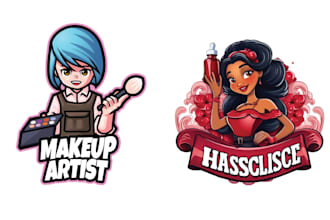 design modern cartoon makeup artist logo