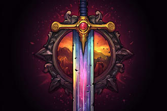 design unique medieval, fantasy, rpg, mmorpg game logo title