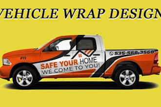 do professional vehicle wrap design, truck wrap, car wrap, van wrap design
