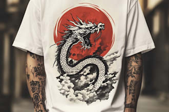 create a custom japanese style t shirt design, anime,