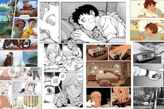 draw graphic novel page comic book artist motion graphics video comic panels
