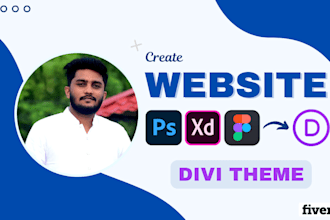 convert xd, PSD, figma to wordpress website using divi theme