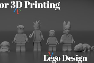 model 3d printable lego and props for manufacture