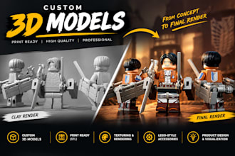 model 3d printable lego and props for manufacture