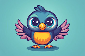 draw an eyecatchy mascot, animal cartoon character