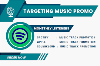 do superb spotify monthly listeners,apple music,sound cloud promotion
