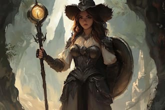 fantasy character fantasy character art in unique style