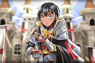 draw dnd character, dnd illustration, or dnd party in my anime art style