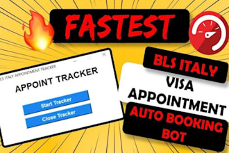 develop bls italy visa appointment auto booking bot