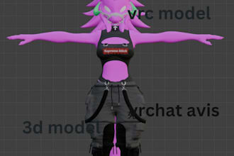 create custom vrchat furry and kemono avatar with unique design 3d design vr avi