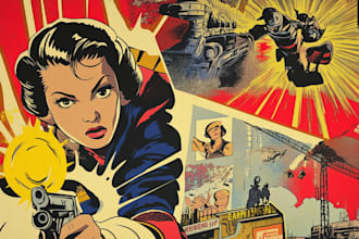draw a retro vintage comic illustration