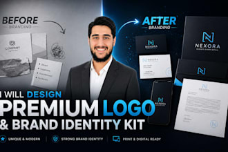 design premium logo and brand identity kit