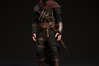 deliver fbx file,medieval realistic 3d character and assets,rig for ue and unity