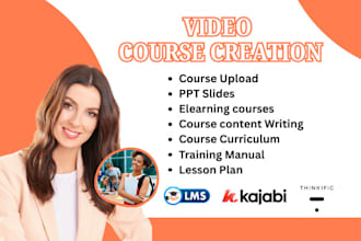 create online video course with script, slides, voiceover, and course upload