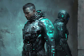 design stunning sci fi portrait art