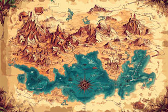 draw beautiful map in vector illustration