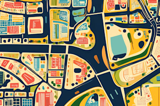 design city map and vector event map illustration