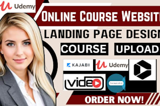 build advance thinkific kajabi, wix website landing page elearning online course
