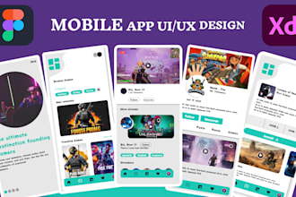 design UI UX mobile app, UI UX app design or figma app design