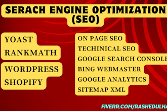 do seo optimization of pages, articles or blogs, products in wordpress, shopify