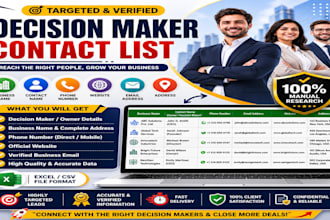 decision maker and owner contact list with verified emails
