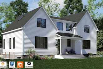 do 3d model, exterior, interior design, rendering via sketchup, revit and lumion
