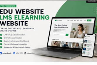 build edu website lms elearning website online tutor lms learndash online course