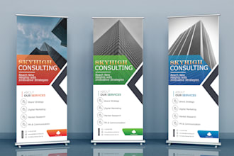 design a stunning roll up banner to make your brand stand out instantly