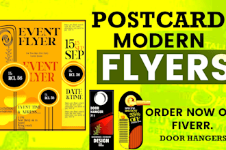 design postcards, door hangers, leaflet and flyers