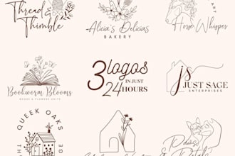 design hand drawn botanical boho logo for your brand