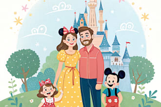 create a family portrait in my disney style