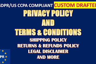 draft privacy policy, terms and conditions for your website
