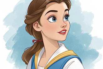 create a portrait in semi realism disney cartoon style