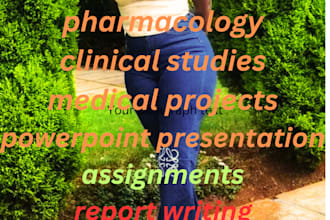 help you assigned pharmaceutic, pharmacology, clinical pharmacy, medical project