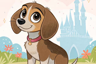 draw your pet portrait into cute disney style