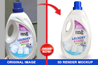 render high quality 3d bottle mockups for your brand