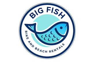 design a fun bike rental company beach logo