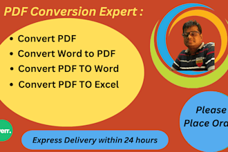serve convert pdf to word, docs, excel,  copy paste and data entry