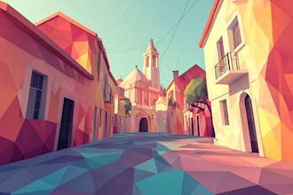 draw polygonal and low poly illustrations within one day