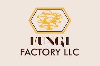 create a hand drawn custom mushroom farm logo