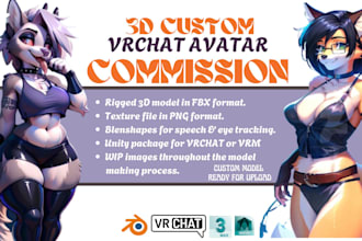 create custom 3d vrchat avatar furry vrchat avatar nsfw vrchat avatar in unity