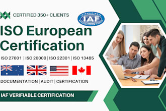 give iso 27001, 20 000, 9001, 22301 others iaf certification