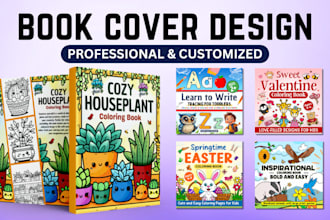 create amazing KDP book cover design adult and kids coloring puzzle book