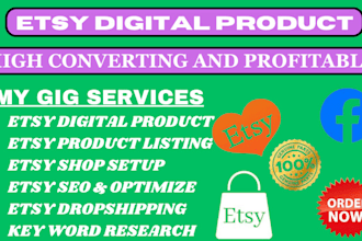 do etsy shop, set up etsy digital product, add listing complete etsy SEO