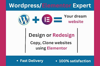 elementor expert to design, redesign, copy clone wordpress website, store, popup