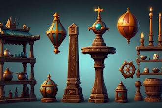 do 2d, 3d game model, game assets, icon, rpg maker, environment, game probs art