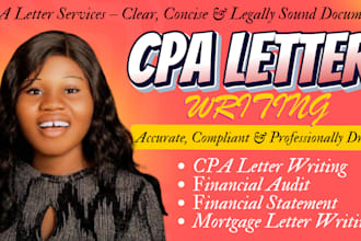 write CPA letter CPA comfort letter financial statement mortgage self employment